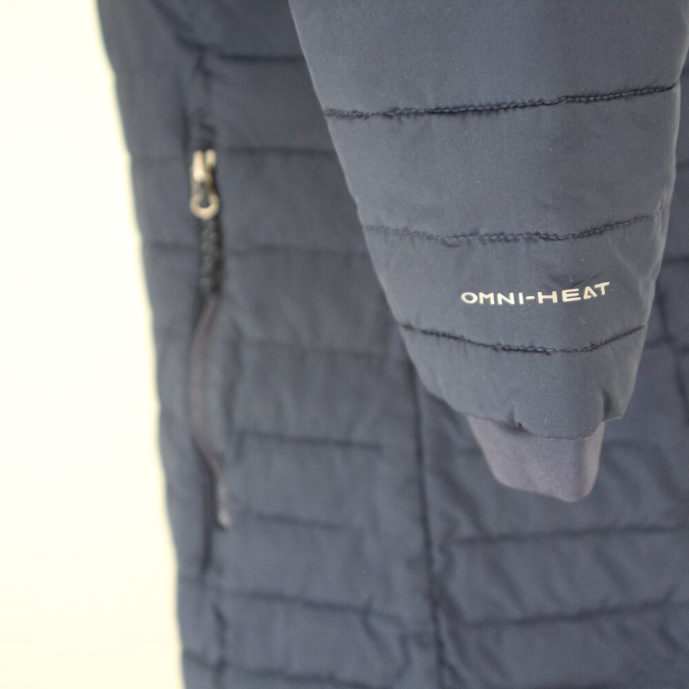 Columbia Women’s Omni-Heat Long Hooded Puffer‎ Jacket — Navy — Size Small - Picture 5 of 13
